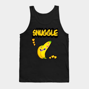 Valentine lovers couple comfy snuggle in Yellow text bananas in love Happy Valentine’s Day Tank Top